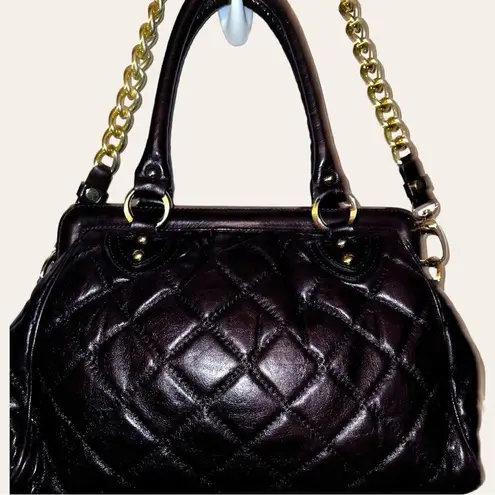 Dimoni brand gorgeous cocoa bean brown leather diamond quilted design ba…