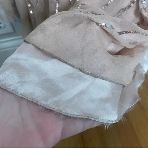 Sherri Hill  Sequined Strapless Rose‎ Gold Prom Dress Size 8