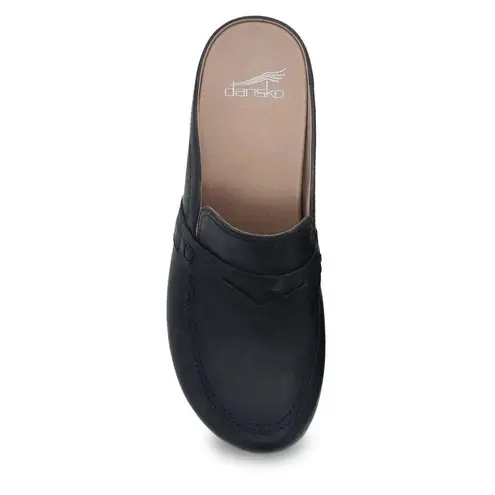 Dansko NEW | US 10.5-11 | Bel Black Oiled Pull Up Penny Loafer Clog Comfort Mule