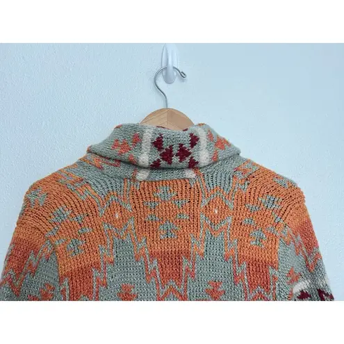 RRL Ralph Lauren Hand Knit Ranch Cardigan Sweater Aztec Gray Women's Size S 2