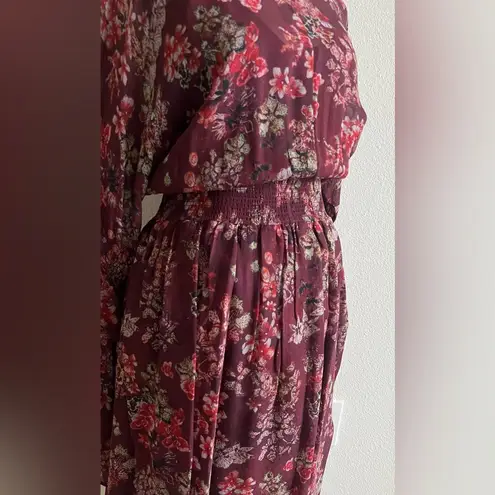 IRO Wine Red Long Sleeve Bell maxi dress