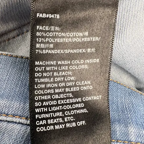 Lafayette 148 New York Mercer Cropped Kick Flare Stretch Denim Size 14 Blue