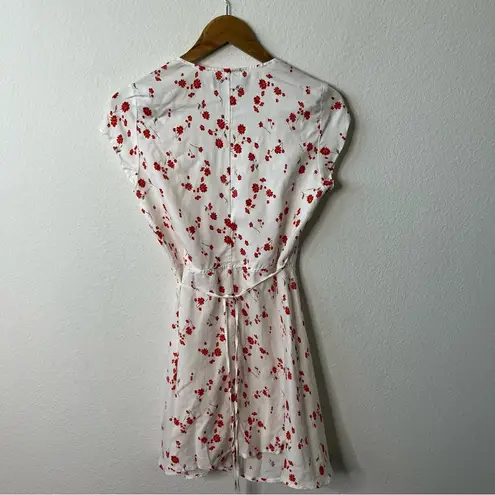 Reformation  Linen Blend Floral Wrap Mini Dress Women’s Size S