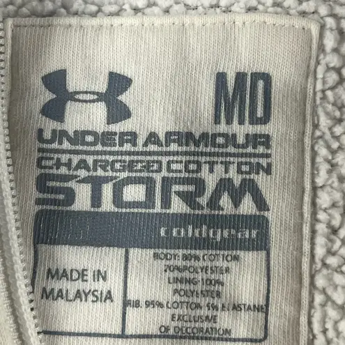 Under Armour Charged Cotton Storm Women’s Full Zip Hoodie w/Fleece Lining White Size M