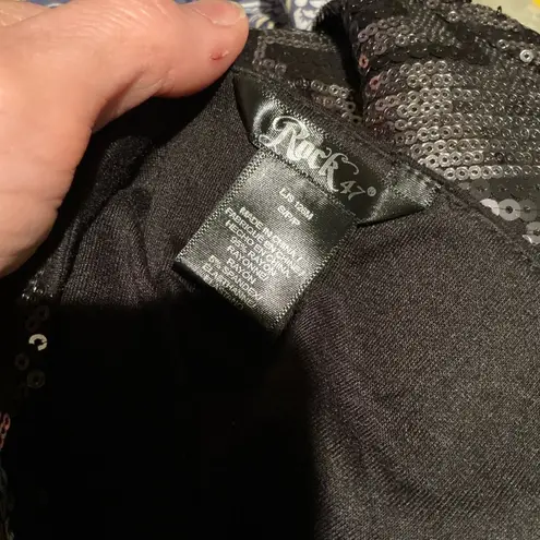 Rock 47 by wrangler sequined chevron mini skirt Black Size L
