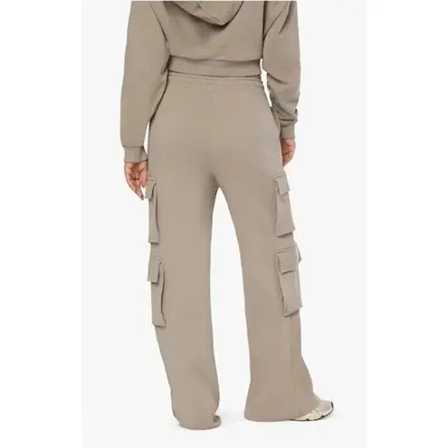 We Wore What NWT Cargo Oversized Baggy Relaxed Fit High Rise Sweat Pants S Stone