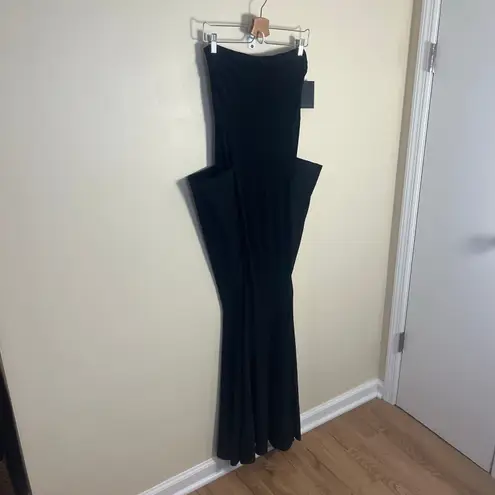 Norma Kamali NWT Strapless Wing Fishtail Gown in Black Size Small