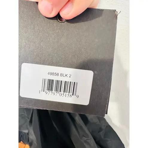 Mac Duggal NWT Black Taffeta One Shoulder Ruffle Bubble Hem Mini Dress Size 2