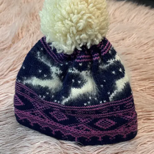 White Stag LAST CALL! SALE CLEARANCE Vintage Navy and Pink Knit Hat with Cream P