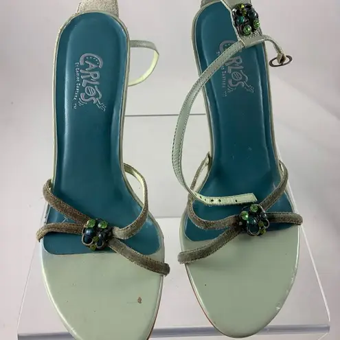 Carlos Santana Carlos by embellish green peep heel