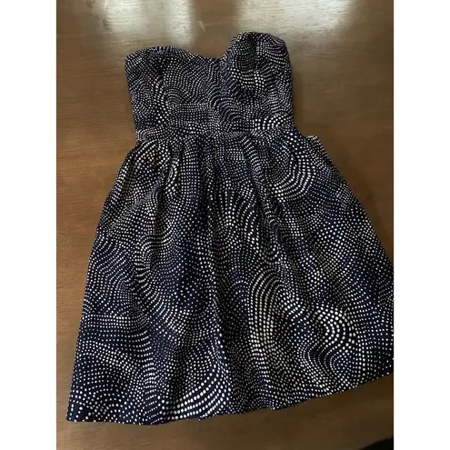 Devlin Dress Size Small Strapless Blue White Quilted Smocked Mini from Nordstrom