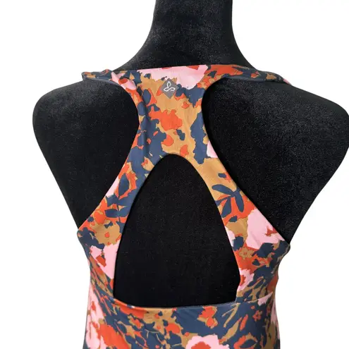 prAna Womens Locano Bra Tank Top Floral Print Size S Racerback Moisture Wicking