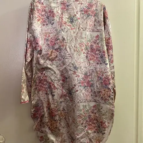 Vintage Kathryn Sleep Shirt Dress Pink Floral Pink Floral L Large Bust 40”