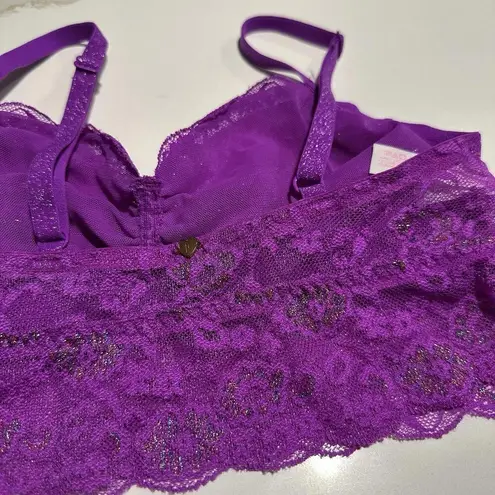 PINK Victoria’s Secret Purple Lace Bralette With Shimmer Women’s Sz S Small - Image 6