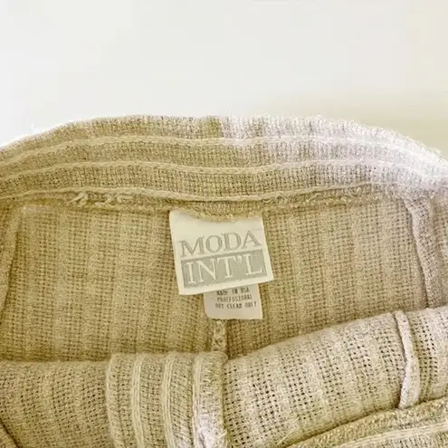 Moda Int’l Vintage 90s Linen Knit Sailor Button Skort Beige/White