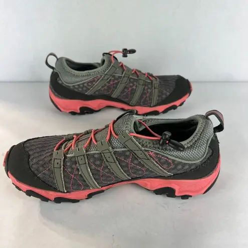 Oboz Sneaker Shoes Womens 8.5 Gray Pink Athletic Low Top Hiking Pull Cord Echo