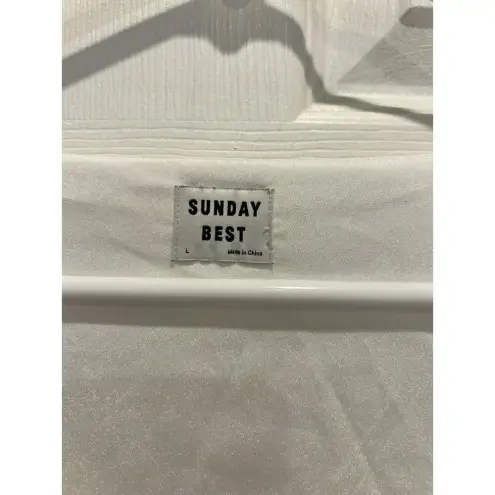 Aritzia Sunday Best Jinx‎ White Gold Women’s Size Large Babydoll Dress