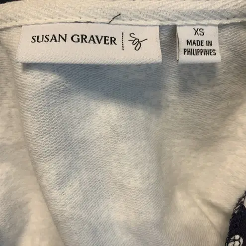 Susan Graver Womens Size XS Multicolor Paisley 1/4 Zip Pullover Sweatshirt