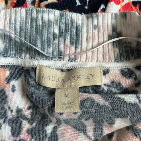 Laura Ashley  3/4 Sleeve Cardigan Medium Pink White Blue