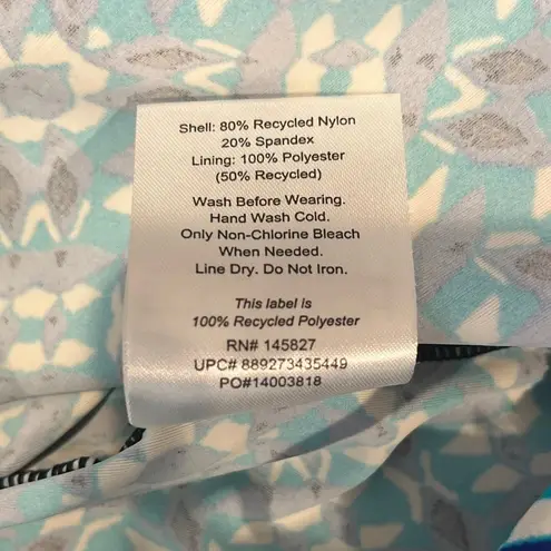 Eco Beach Blue Geometric Racerback Tankini Swimwear Top XL