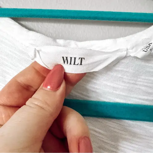 Wilt White Long Sleeve V Neck Top Size Large