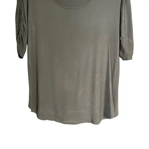 The Nines by Hatch Women Sz M Elbow Sleeve Scoop Neck Shirred Maternity T