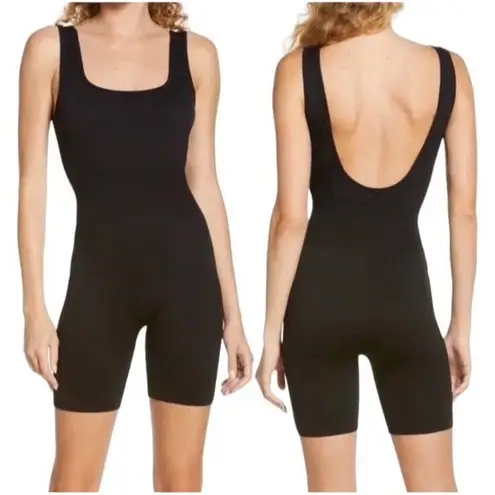 We Wore What Ribbed Bodysuit Playsuit Stretch Romper Black One Piece