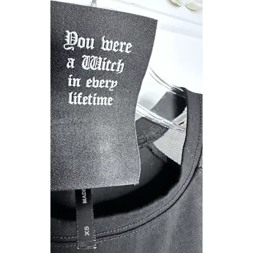 KILLSTAR Ladies UK Size XS Black Lace Trim Gothic Velvet Skater Dress Pre Loved