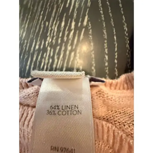 JJill linen blend Women's Peach Short Sleeve asymmetrical sweater M Pink Size M