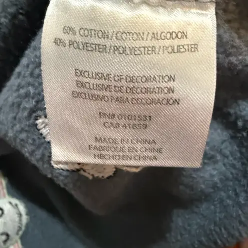 Star Wars Grogu Baby Yoda Cropped Sweatshirt Daisy Print Cozy Cute Blue Top M