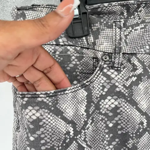 Seven7 Neutral Snake Print High Rise Skinny Jeans | Size 12 Tummyless Fit