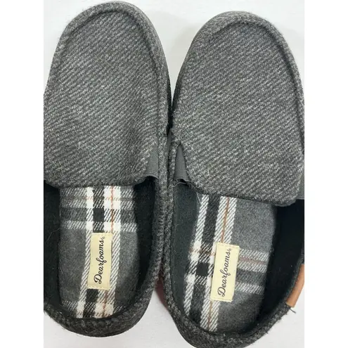 Dearfoams Mens Slipon Slippers Small 7/8 Gray Foam Insoles