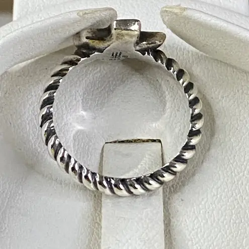 Vintage James Avery Sterling Silver Texas State Map Ring Twisted Rope Band Sz 7