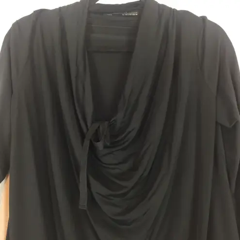 ALLSAINTS Amei Black Long Sleeve Drape Tie Dress Small Whimsygoth Emo Chic