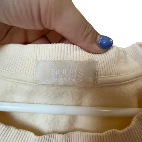 NUUDS Beige Oversized Crewneck Sweatshirt Est. 2022 Birthday Drop XL