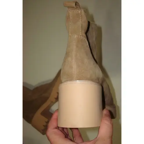 New Womens 11 Tan Leather Suede Dolce Vita Ankle Platform Boots Halina Ankl Lugg