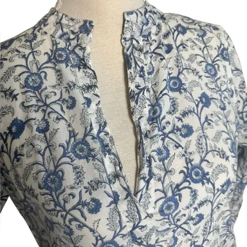 Livro Classic Kurta Midi Tunic Blue White Floral Dress XS