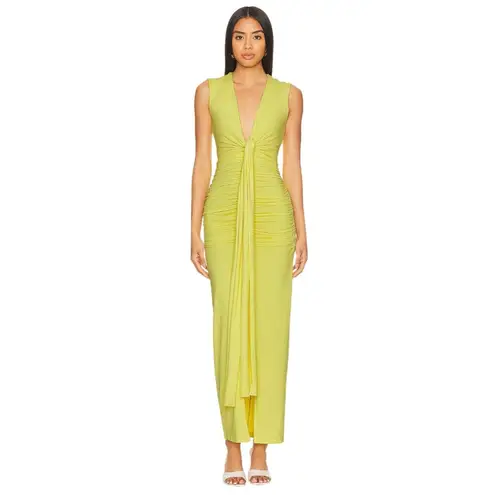 Susana Monaco Tie Front Gathered Dress in Glow X-Small New Womens Maxi
