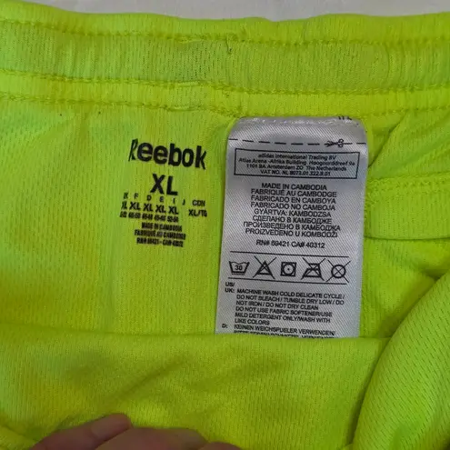 Reebok  Women's Neon Yellow and Pink Athletic Shorts