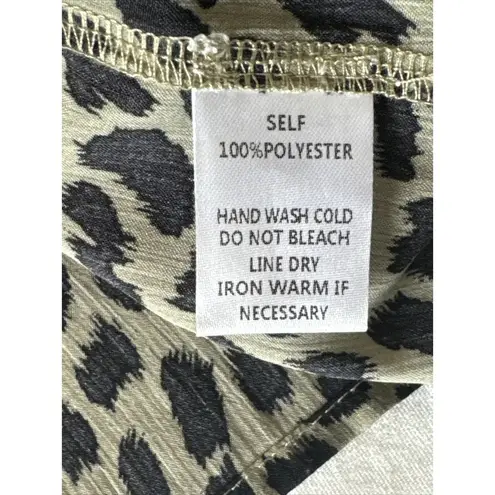 Newbury Kustom Womens Blouse Size Small Boxy Dolman Sleeves Leopard Animal Print