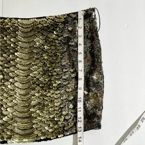 Haute Hippie Python Sequin Silk Mini Skirt Metallic Sequins Club Festival Party