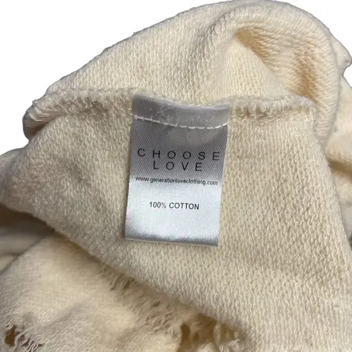 Generation Love Sierra Sweatshirt Hoodie White Cream Size Medium