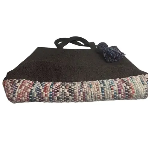 Ruggine Women's Multicolor Woven Fringe Tote Bag Boho