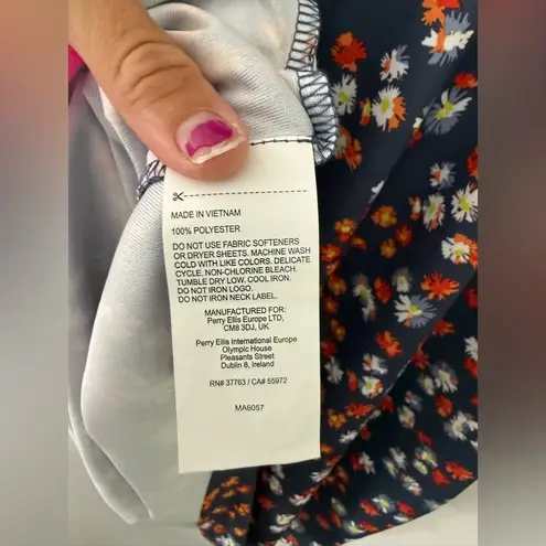 Callaway  Opti-Dri Cap Sleeve Golf Polo Short Sleeve Shirt Floral Blue Indigo XL