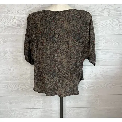 Unbranded gray/brown casual dolman sleeve top Size large Brown