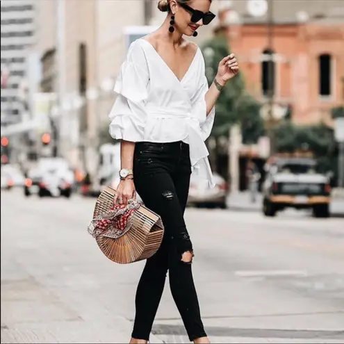 Club Monaco Bindell Floral Wrap Blouse