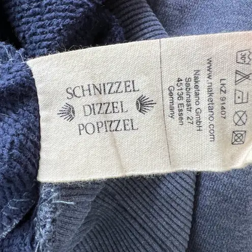 Naketano El Chapo Knows Hoodie Dress L Women Vintage Blue Cowl Neck Owl Logo