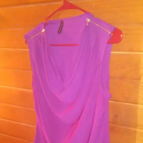 Bleeker and McDougal Cowl Neck Blouse Purple Size M