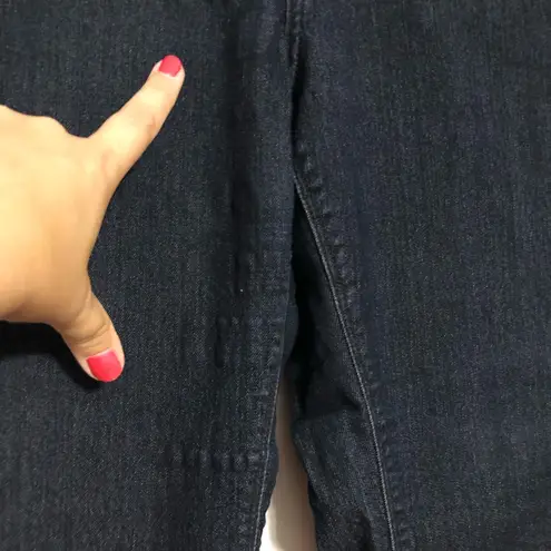 NYDJ bootcut dark wash jeans women’s size 14WP. Dark wash double belt loops