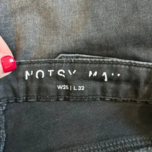 Noisy May Black Distressed Skinny Jeans Low Rise Casual Fitted Preppy Sz W25 L32